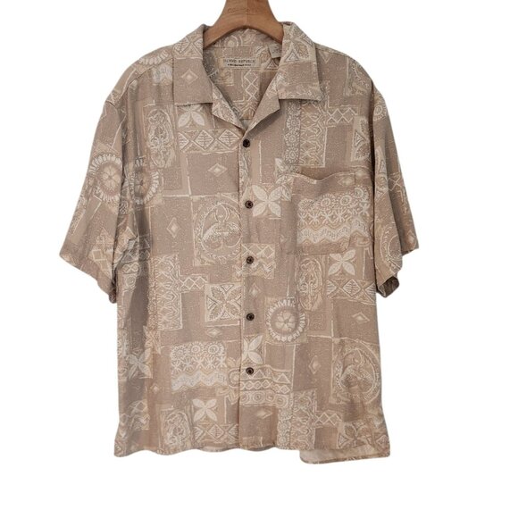 Island Republic Hawaiian Shirt Silk Short Sleeve Button Up Floral Large - Picture 1 of 11